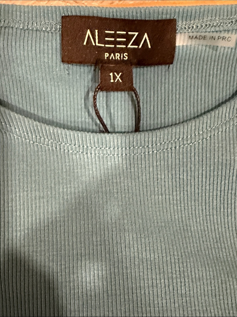Aleeza Paris Essential Long-Sleeve Ribbed Shirt in Slate Blue Size 1X NWT - Picture 5 of 6